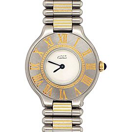 Cartier 21 Must de Cartier 28mm White Dial Gold plated/Stainless Steel Watch