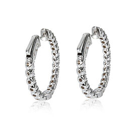 Diamond In and Out Hoop Earrings in 14K White Gold