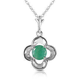 0.55 CTW 14K Solid White Gold Essential Spirit Emerald Necklace