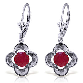 1.1 CTW 14K Solid White Gold Wonderfully Made Ruby Earrings