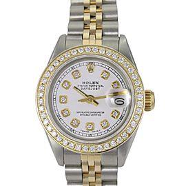 White Lady Datejust Diamond Dial Diamond Bezel 26mm-quickset Watch