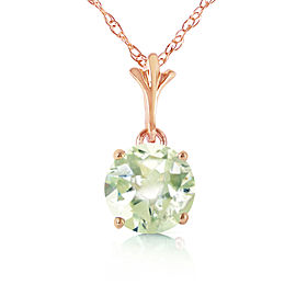 1.15 CTW 14K Solid Rose Gold Single Green Amethyst Necklace