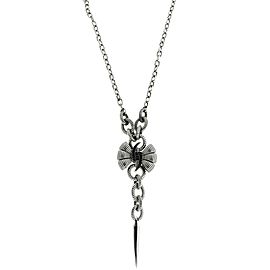 Stephen Webster 925 Sterling Silver Forget Me Knot Black Sapphire Bow Necklace