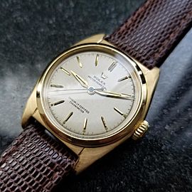 ROLEX Midsize 18K Solid Gold Oyster Perpetual 6050 Automatic, c.1948 Swiss LV794