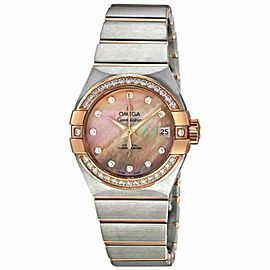 Omega Constellation Brown Mother of Pearl Diamond Automatic Ladies Watch 1232527