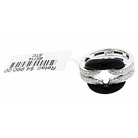 Damiani D Lace 18k gold .42 carat VS-F pave diamond & black onyx ring size 7.25