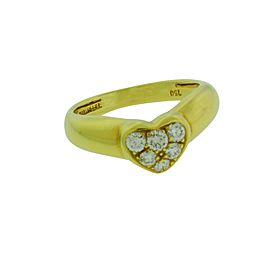TIFFANY &amp; CO Pave Diamond Heart Ring In 18k Yellow Gold Size 5.5
