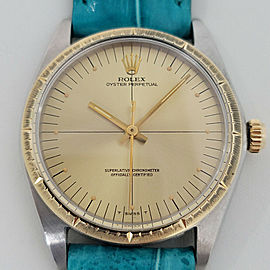 Mens Rolex Oyster Perpetual Ref 1038 35mm 18k SS Automatic 1960s Vintage RJC185
