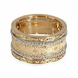 Buccellati Bead & Lace Design Band in 18K White Gold/Yellow Gold