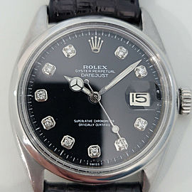 Mens Rolex Oyster Datejust Ref 1600 36mm Automatic Diamond Dial 1960s RA233B