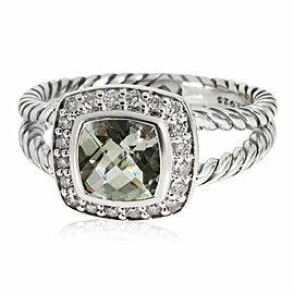 David Yurman Albion Prasiolite Diamond Ring in Sterling Silver 0.17 CTW