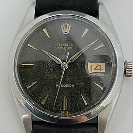Mens Rolex Oysterdate Precision Ref 6494 34mm Hand-Wind 1950s Vintage RA194