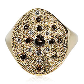 DeBeers Talisman Diamond Signet Style Ring in 18k Yellow Gold 0.52 CTW
