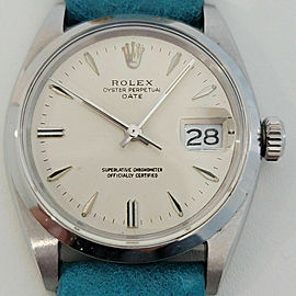 Mens Rolex Oyster Perpetual Date 1500 35mm Automatic 1960s Vintage RA203T