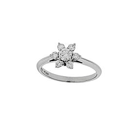 TIFFANY & CO Diamond Flower Ring In Platinum Size 6.5