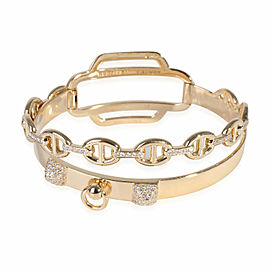 Hermès Double Tour Collier De Chien Diamond Bracelet in 18k Yellow Gold 0.79 Ctw