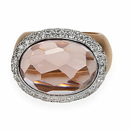 Pomellato Rose Quartz Diamond Ring in 18K Matte Yellow Gold 1.6 CTW