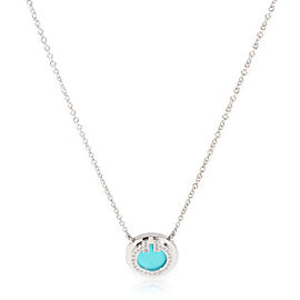 18K White Gold Tiffany & Co. Tiffany T Diamond And Turquoise Circle Pendant