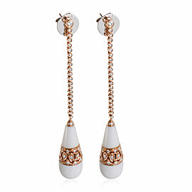 Agate & Diamond Drop Earrings in 18k Rose Gold 1 CTW