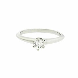 Tiffany & Co .19 carat solitaire platinum engagement ring in new condition.