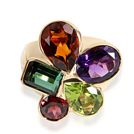 Dior Multi Colored Gemstone Cluster Ring in 18K Yellow Gold