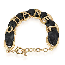 2020 Chanel Metal & Lambskin Link Bracelet