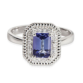 Effy Halo Tanzanite Diamond Fashion Ring in 14K White Gold 0.08 CTW