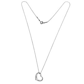 Tiffany & Co. Elsa Peretti Sterling Silver 11mm Mini Open Heart Necklace
