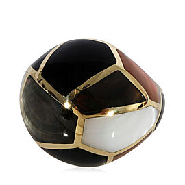 Ippolita Mother Of Pearl & Onyx Inlay Ring in 18k Yellow Gold
