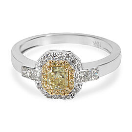 Yellow Diamond Halo Ring in 18KT Yellow Gold