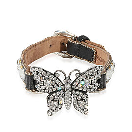 Gucci Leather & Crystal Butterfly Bracelet