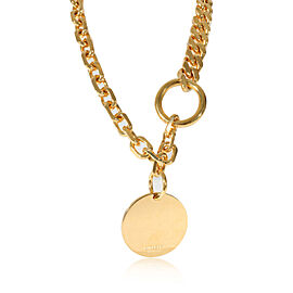 Burberry Multi-Chain Style Brass Necklace with Round Medallion