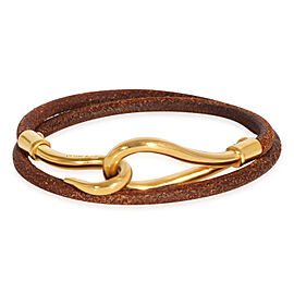 Gold Tone Hermès Bracelet in Jumbo Hook Double Tour Wrap Bracelet