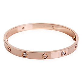 Cartier Love Diamond Bracelet in 18K Rose Gold (Size 17)