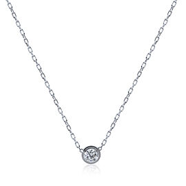 Cartier D Amour Diamond Solitaire Necklace in 18k White Gold