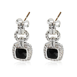 David Yurman Albion Onyx Diamond Earrings in Sterling Silver