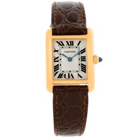 Cartier W1529856 Tank Louis 18K Yellow Gold Brown Strap Small Watch