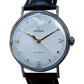 Citizen Phynox Stainless Steel & Leather 33mm Watch