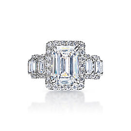 Allison Carat Emerald Cut Diamond Engagement Ring in 18k White Gold