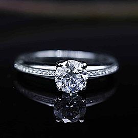 Elegant Engagement Ring with Center Certified 1.23ct Round Diamond ENG-15500