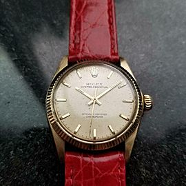 ROLEX Men's 14k Solid Gold 6551 Oyster Perpetual Automatic c.1956 Swiss LV925RED