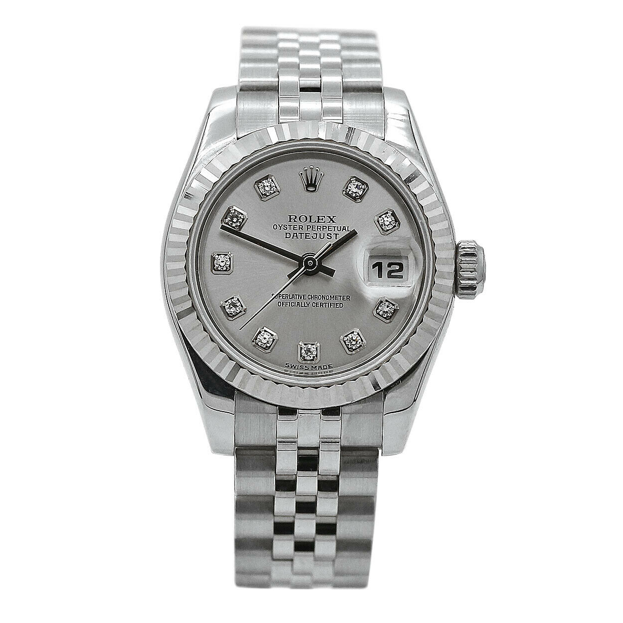 ladies rolex stainless steel with diamonds