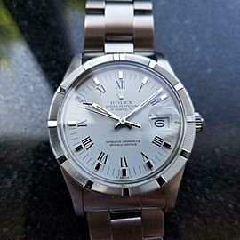 ROLEX Men's Oyster Perpetual Date 15010 Automatic w/Paper, c.1984 Swiss MS136
