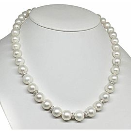 South Sea Pearl Diamond Necklace 14k Gold 11.75 mm 18"