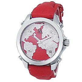Jacob & Co Five Time Zones Stainless Steel Red Rubber Diamonds Red Watch JC47SR