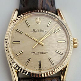 Mens Rolex Oyster Perpetual Ref 1011 33mm 18k Gold Automatic