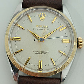 Mens Rolex Oyster Perpetual 6565 34mm 14k SS Automatic 1950s Vintage