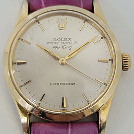 Mens Rolex Air King Ref 5506 34mm Gold-Capped Automatic 1960s Vintage RA177L