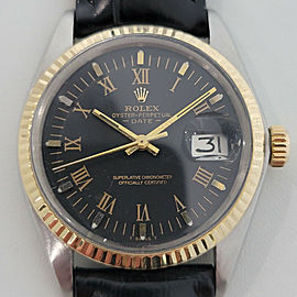 Mens Rolex Oyster Perpetual Date 35mm 18k SS Automatic 1970s RA250B