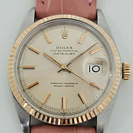 Mens Rolex Oyster 36mm 18k Rose Gold SS Automatic 1960s RJC183